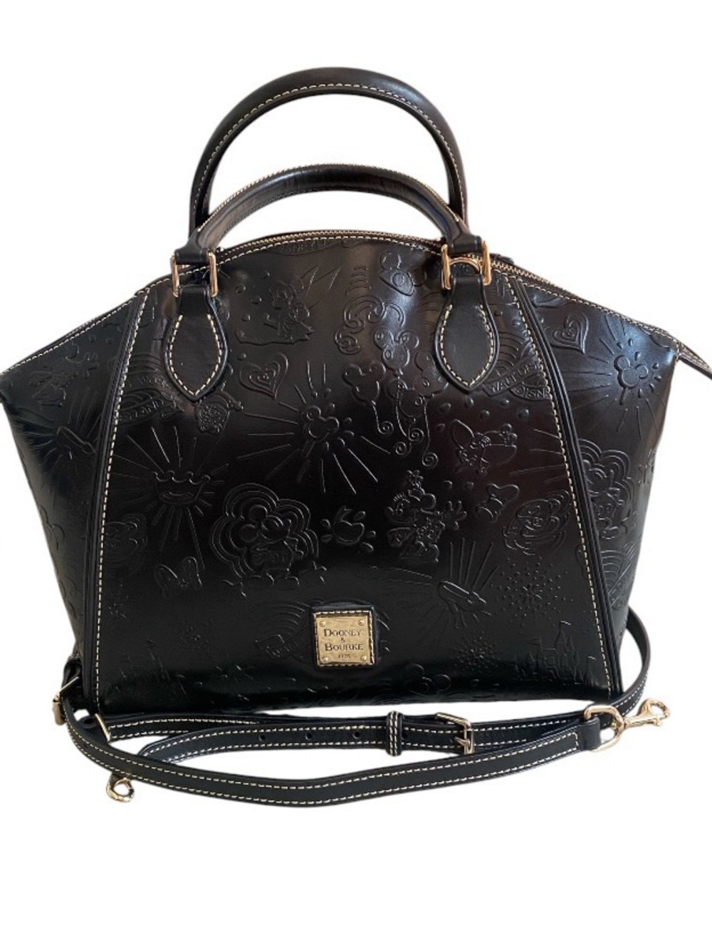 Dooney and Bourke Disney parks icon sketch embossed leather tote